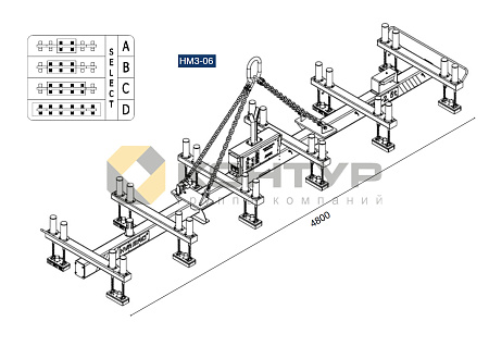 Грузоподъемная траверса с электропостоянными магнитами для тонких стальных листов, серия HM3