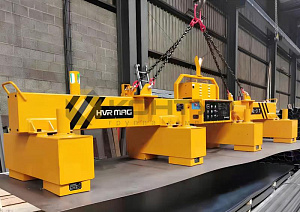 Грузоподъемная траверса с электропостоянными магнитами с питанием от батареи для листового проката и штрипс, серия HBEPP