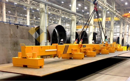 Грузоподъемная траверса с электропостоянными магнитами для листового проката и штрипс с телескопической балкой, серия HM2