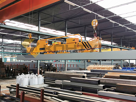 Грузоподъемная траверса с электропостоянными магнитами с питанием от аккумулятора для стального сортового прокат, серия HBEPS