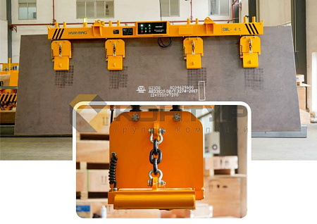 Грузоподъемная траверса с электропостоянными магнитами для вертикального перемещения листов, серия HM4