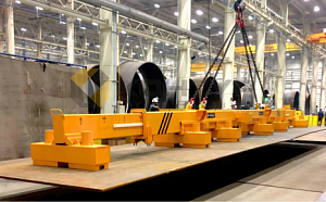 Грузоподъемная траверса с электропостоянными магнитами для листового проката и штрипс с телескопической балкой, серия HM2